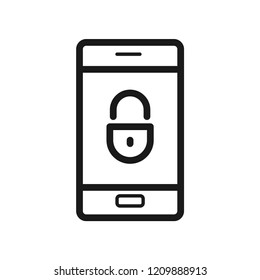 Mobile Security icon. Simple flat design. Isolate on white background.