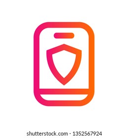 Mobile security icon - Smartphone protection sign