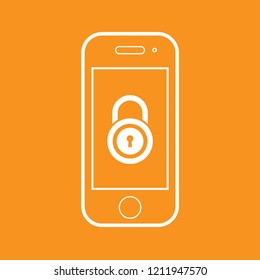 Mobile and Security icon, stock vector illustration, EPS10. 