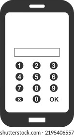 Mobile security icon, security symbol vector