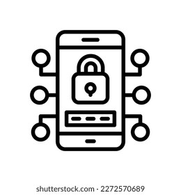 Mobile Security icon in vector. Logotype