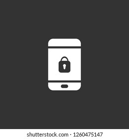 mobile security icon vector. mobile security sign on black background. mobile security icon for web and app
