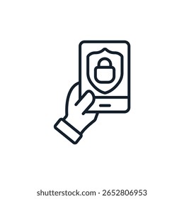 mobile security icons isolated on White Background. Flat style design