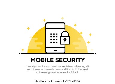 MOBILE SECURITY AND ILLUSTRATION ICON CONCEPT