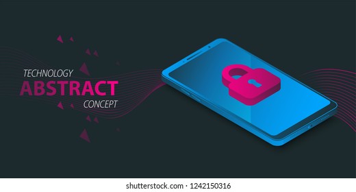 Mobile security protection. Vector illustration.