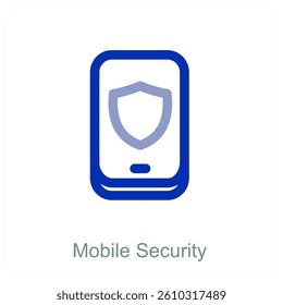 Mobile Security and safety icon concept
