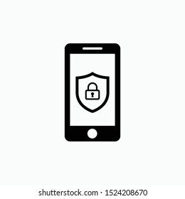 mobile security sign symbol icon vector 
