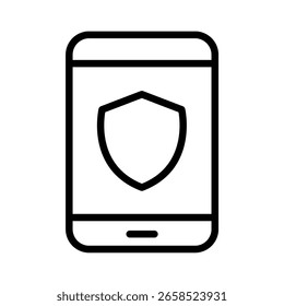 Icono de protección de datos de teléfono inteligente de seguridad móvil Vector