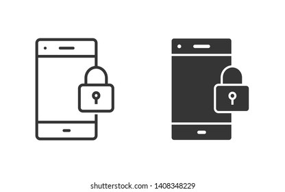 Mobile Security Vector Icon Black Illustration Stock Vector (Royalty ...