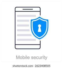 Diseño de concepto de icono de Vector de seguridad móvil