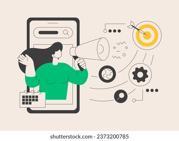 Mobile SEO abstract concept vector illustration. Mobile optimization, SEO service, search engine marketing, navigation menu bar, agency corporate website, UI element design abstract metaphor.