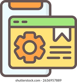 Mobile SEO Filled Style Icon Design