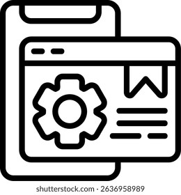 Mobile SEO Outline Style Icon Design