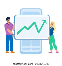 vector seo móvil. negocios de internet, teléfono de tecnología, sitio web, diseño de estrategia digital, personaje de seo móvil de medios. ilustración de dibujos animados planos de personas