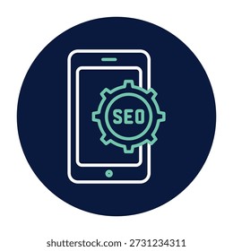 Vector SEO móvil, píxel perfecto, archivo ilustrador 