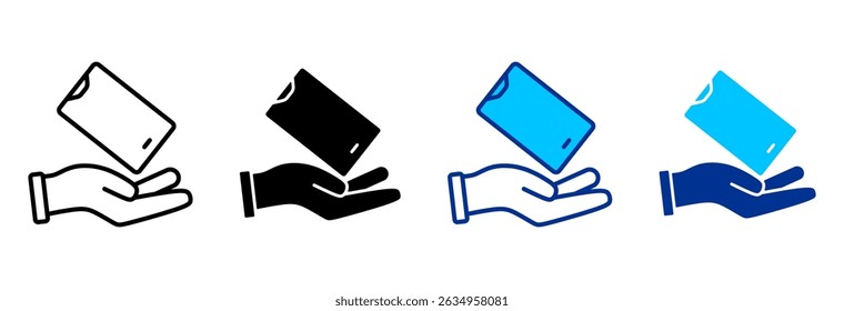 Ícone do Serviço Móvel Definir Ilustração de Vetor de Vários Estilos