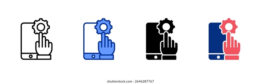 Coleção de vários estilos da folha de ícones do Serviço Móvel