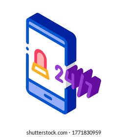 Mobile Service Icon Vector. Isometric Mobile Service sign. color isolated symbol illustration