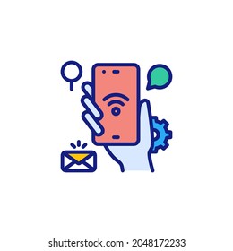 Icono de servicio móvil en vector. Logotipo