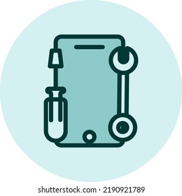 Mobile service, illustration, vector on a white background.