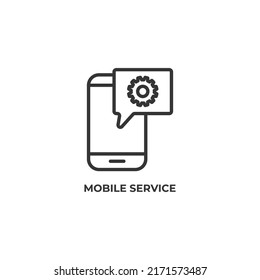icono de línea de servicio móvil. signo de estilo lineal para concepto móvil y diseño web. Icono de vector de contorno. Símbolo, ilustración del logotipo. Gráficos vectoriales