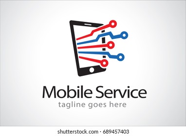 Mobile Service Logo Template Design 