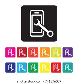 mobile services icon set