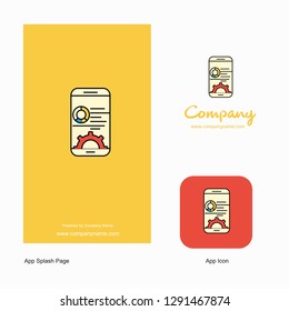 Mobile setting  Company Logo App Icon and Splash Page Design. Creative Business App Design Elements