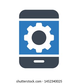mobile setting glyph color vector icon