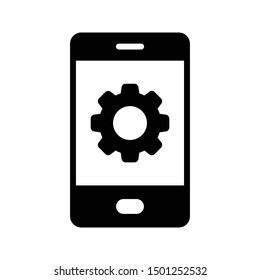 mobile setting glyph flat vector icon
