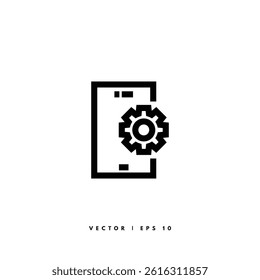 Mobile Setting Icon. Editable Stroke