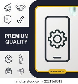 Mobile setting icon graphic element. Modern design.