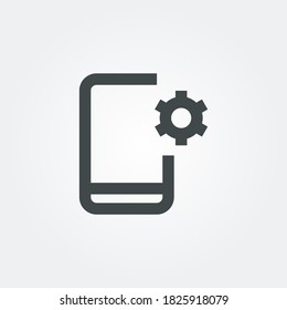 icono de configuración del móvil. símbolo de configuración móvil aislado en fondo degradado. Ilustración vectorial