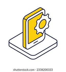 Mobile Setting Icon, vector stock illustration.