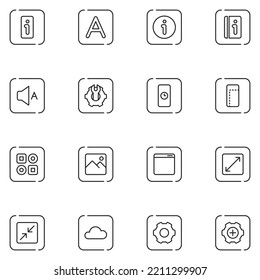 Mobile Setting Line Icon Set