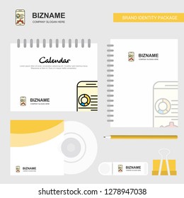Mobile setting  Logo, Calendar Template, CD Cover, Diary and USB Brand Stationary Package Design Vector Template