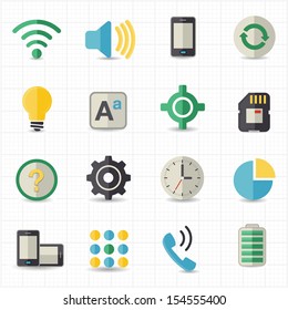 Mobile setting and toolbar icons