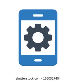 mobile setting vector glyph color icon 