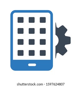 mobile setting vector glyph color icon 
