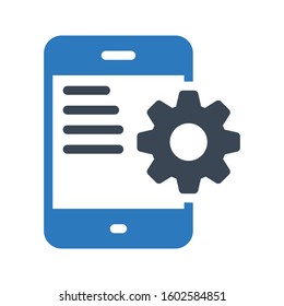  mobile setting vector glyph color icon 