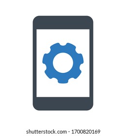 mobile setting vector glyph color icon 