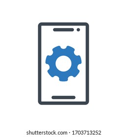 mobile setting vector  glyph color icon 