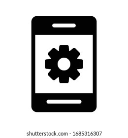 mobile setting vector glyph flat icon 