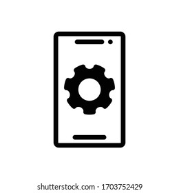 mobile setting vector glyph flat icon 