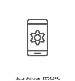 Mobile, setting vector icon. Element of phone for mobile concept and web apps illustration. Thin line icon for website design and development. Vector icon
