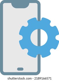 mobile setting Vector illustration on a transparent background.Premium quality symbols.Stroke vector icon for concept and graphic design.