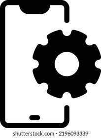 mobile setting Vector illustration on a transparent background.Premium quality symbols.Glyphs vector icon for concept and graphic design.