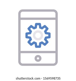 mobile setting vector thin line icon 