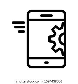 mobile setting vector thin line icon 