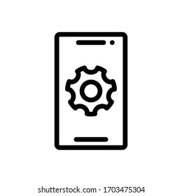 mobile setting vector thin line icon 